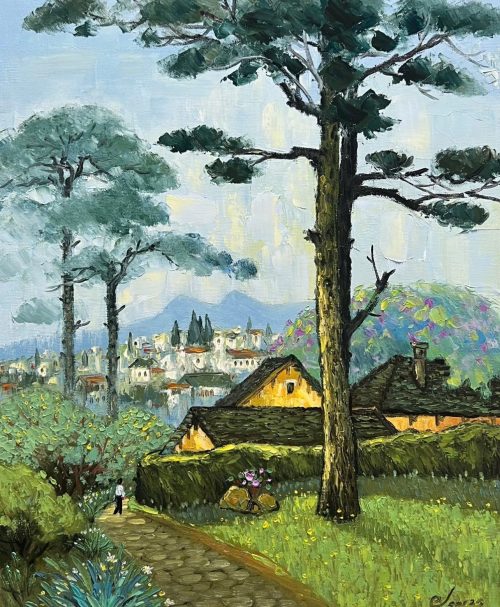 Buổi Sáng Ở Ana Mandara - Tranh Sơn Dầu Phong Cảnh Hoạ Sĩ Đặng Đình Ngỡ