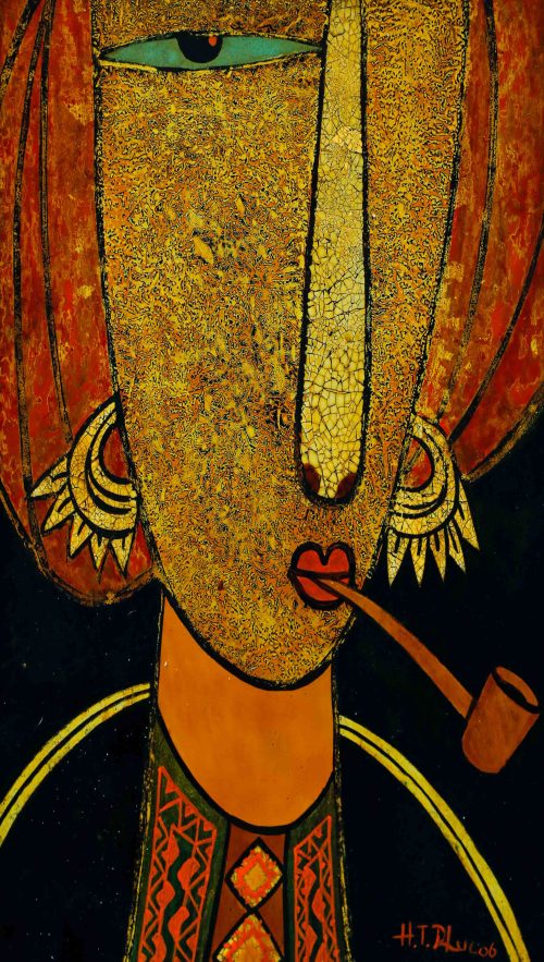 Chân Dung Dân Tộc III - Tranh Sơn Mài Hiện Đai Của Họa Sĩ HT Phúc