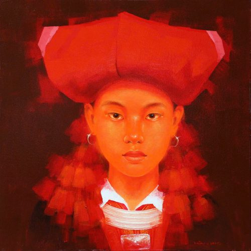 Cô Gái Dao III Quà Tặng Tranh Nghệ Thuật Họa Sĩ Hoàng Hoàn