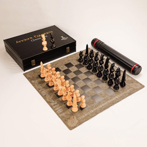 Cờ Vua Ai Cập – Gỗ Mun & Gỗ Thích, Bàn Cờ Da – Luxury Chess Set 6