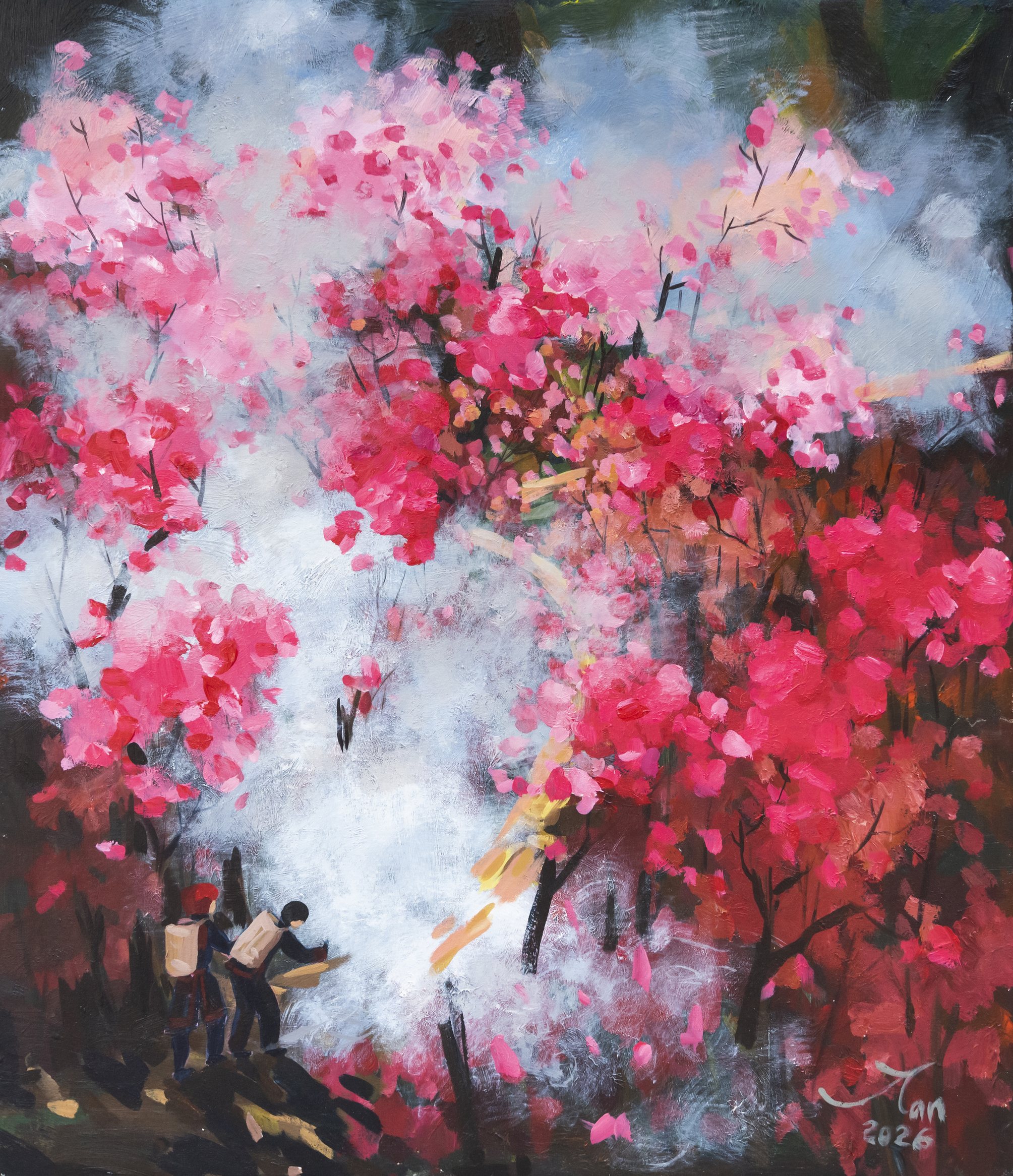 Cung Đường Xuân - Tranh Acrylic Nghệ Thuật Của Họa Sĩ Vũ Mạnh Tấn