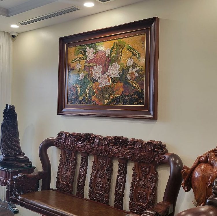 Feedback Tranh Sơn Mài Hoa Sen