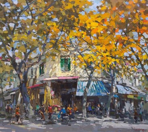 Hà Nội Vào Thu - Tranh Sơn Dầu Của Họa Sĩ Phạm Hoàng Minh