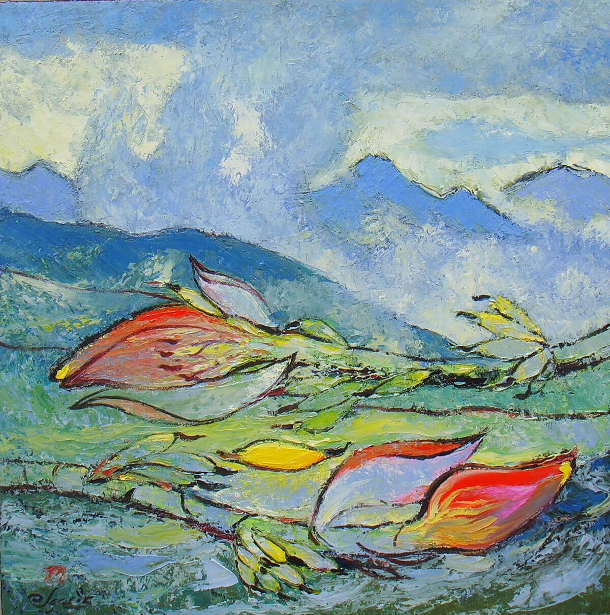 Hoa Chuối Rừng IV - Tranh Sơn Dầu Hiện Đại Của Họa Sĩ Đặng Đình Ngỡ Hoa Chuối Rừng IV - Tranh Sơn Dầu Hiện Đại Của Họa Sĩ Đặng Đình Ngỡ