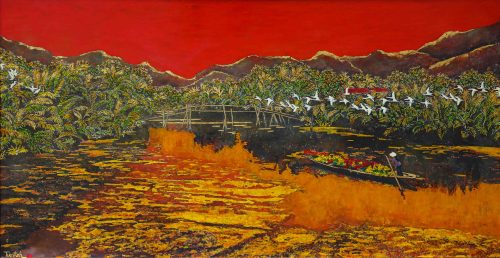 Hồi Hương - Tranh Sơn Mài Phong Cảnh của Họa Sĩ Nguyễn Tuấn Anh