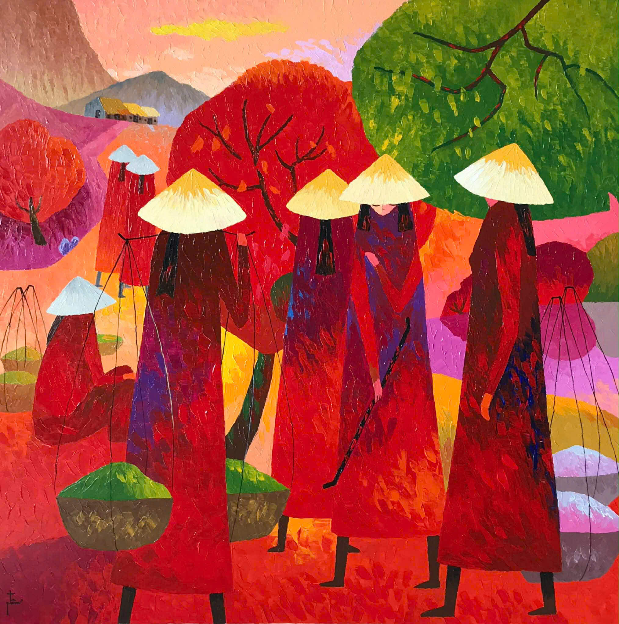 Họp Chợ - Tranh Acrylic Nghệ Thuật Của Họa Sĩ Nguyễn Quý Tâm Họp Chợ - Tranh Acrylic Nghệ Thuật Của Họa Sĩ Nguyễn Quý Tâm