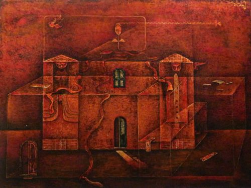 Ký Ức Mục Đồng III quà tặng tranh sơn mài của hoạ sĩ Lương Duy