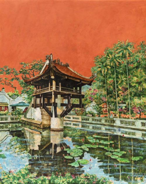 Liên Hoa Cổ Tự - Tranh Sơn Mài Nghệ Thuật Của Họa Sĩ Nguyễn Văn Nghĩa
