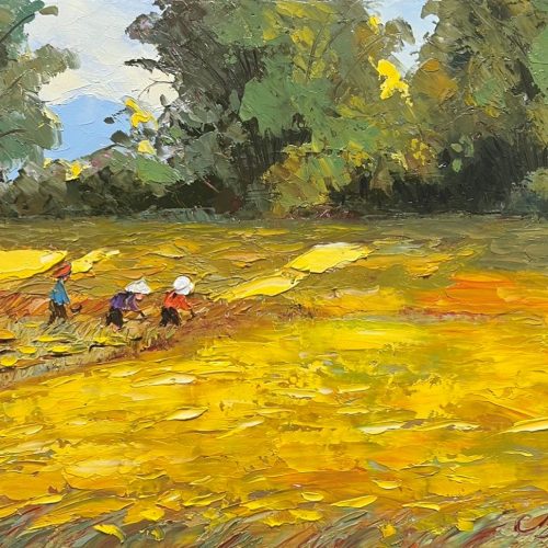 Mùa vàng II tranh sơn dầu họa sĩ Đặng Đình Ngỡ