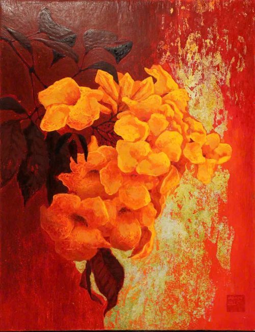 Nhẹ Buông II - Tranh Sơn Mài của Họa Sĩ Hoàng Hoàn