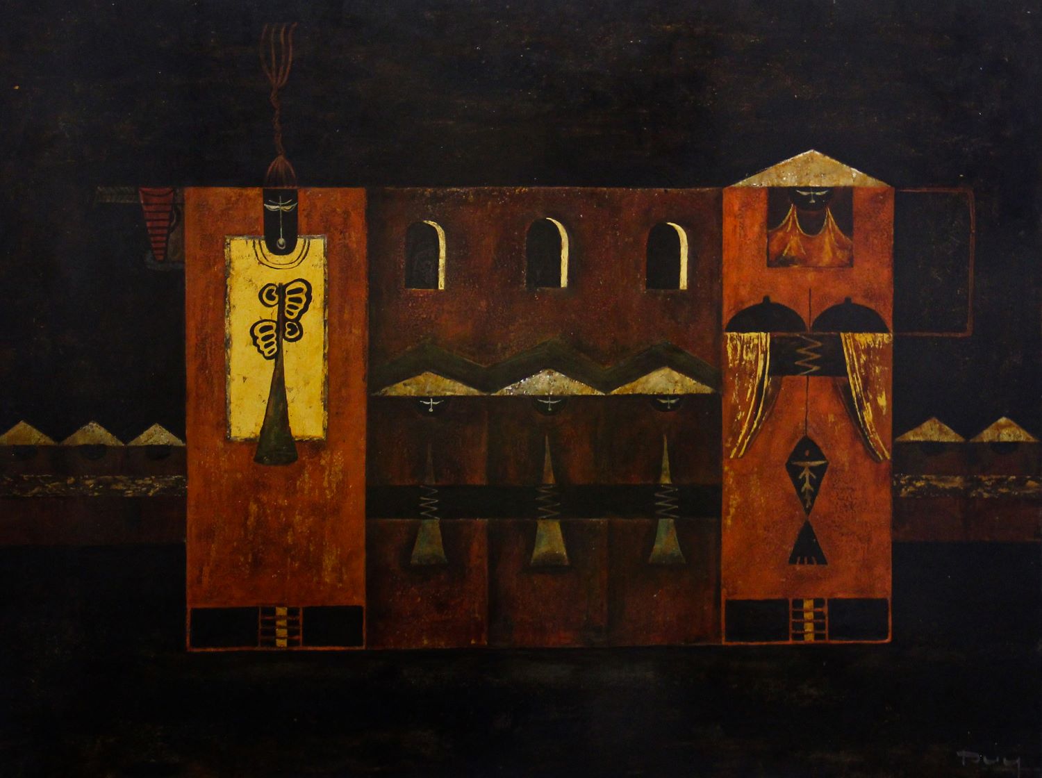 Quá Khứ Vọng Lại IV - Tranh Sơn Mài Của Họa Sĩ Lương Duy Quá Khứ Vọng Lại IV - Tranh Sơn Mài Của Họa Sĩ Lương Duy