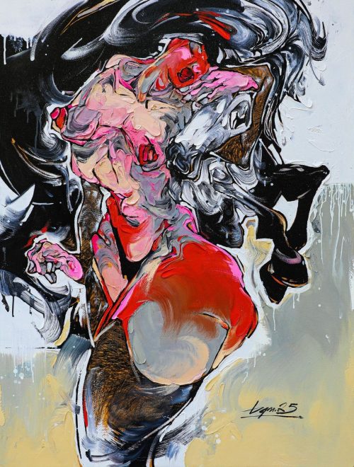 Thị Ngựa - Tranh sơn dầu độc bản của Hoạ sĩ Lã Bá Quân