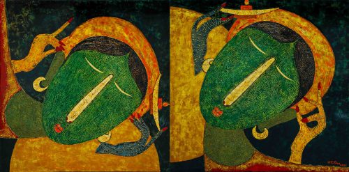 Trăng Tròn - Tranh Sơn Mài Hiện Đai Của Họa Sĩ HT Phúc