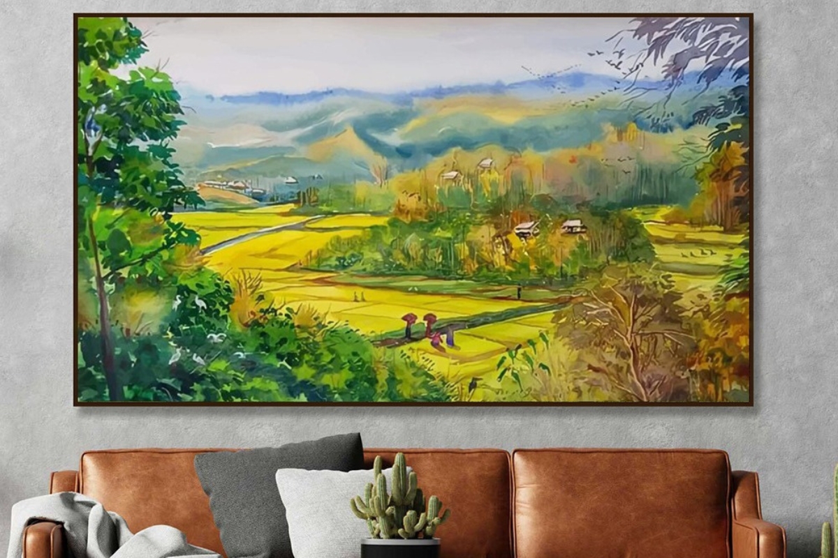 Tranh Màu Nước Nghệ Thuật - Quà Tặng Người Nước Ngoài