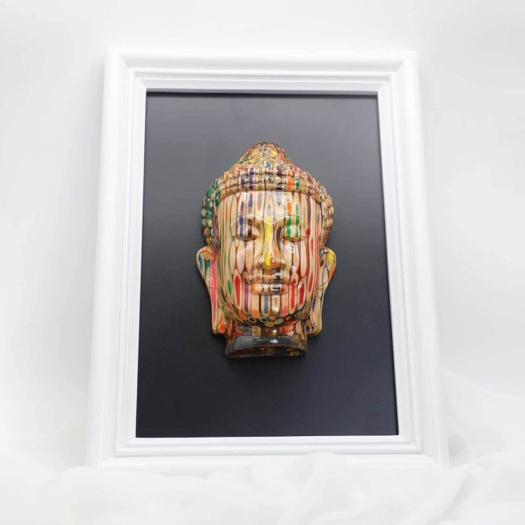 Tượng Phật Nghệ Thuật Trang Trí Bút Chì Màu Một Mặt (2)