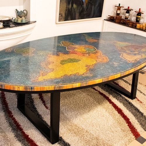 bàn trà nghệ thuật bản đồ thế giới 1