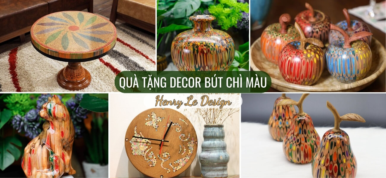 Banner quà tặng decor bút chì màu