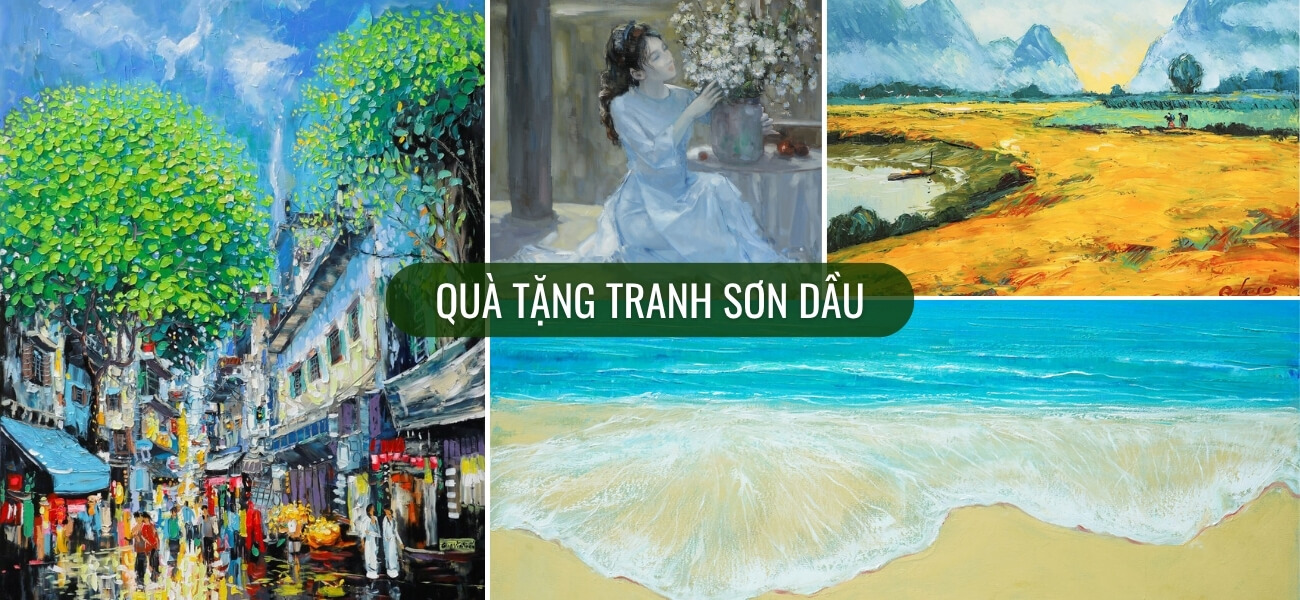 Banner quà tặng tranh sơn dầu