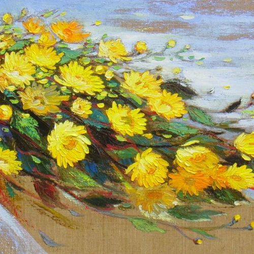 Hoa Cúc II - Tranh Sơn Dầu Đẹp Của Họa Sĩ Đặng Đình Ngỡ