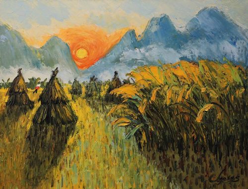 Hoàng Hôn IV - Quà Tặng Tranh Nghệ Thuật Họa Sĩ Đặng Đình Ngỡ