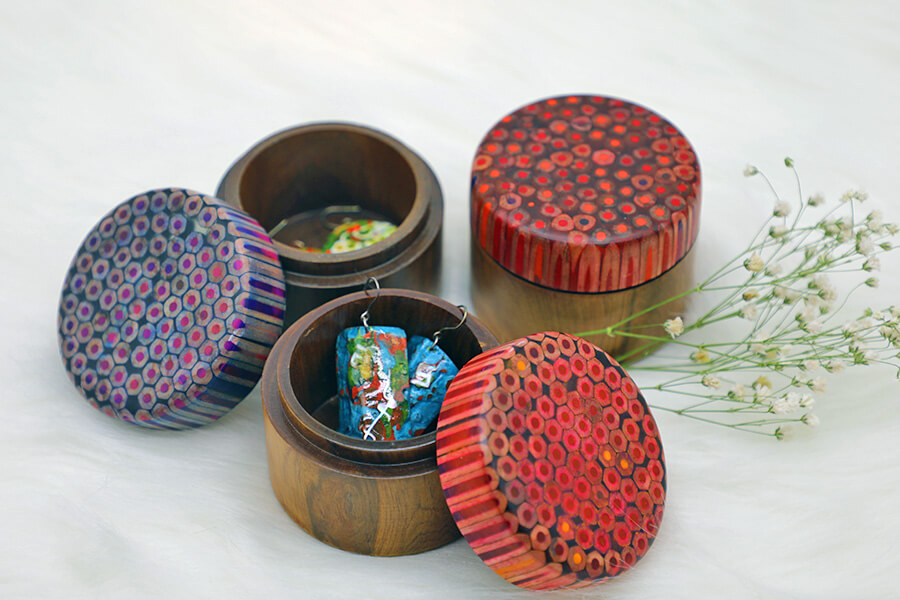 hộp trang sức trang trí bút chì màu