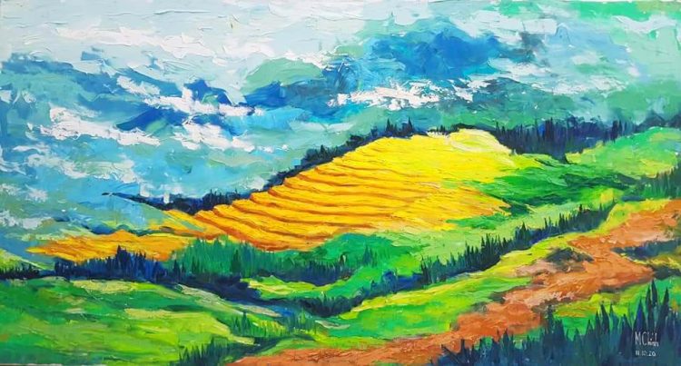 Mây Phủ Hoàng Liên Sơn - Tranh Acrylic của họa sĩ Minh Chính