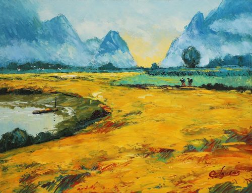 Mùa Vàng VI - Quà Tặng Tranh Nghệ Thuật Họa Sĩ Đặng Đình Ngỡ