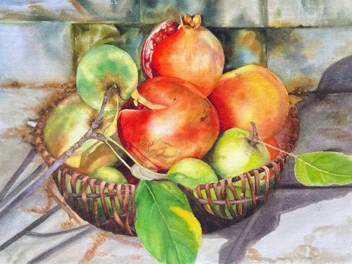Quả Viên - Quà Tặng Tranh Màu Nước Họa Sĩ Thanh Hà