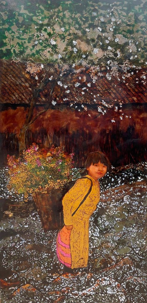 Xuân Thương - Quà Tặng Tranh nghệ thuật sơn mài bởi họa sĩ Trịnh Quế Anh